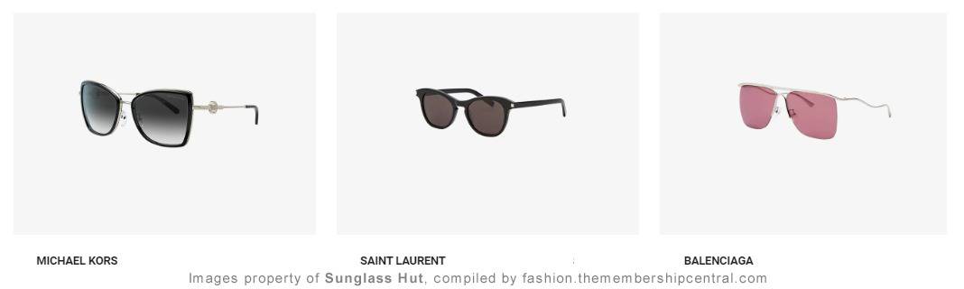 Sunglass Hut - Sunglasses - Michael Kors - Balenciaga - Saint Laurent