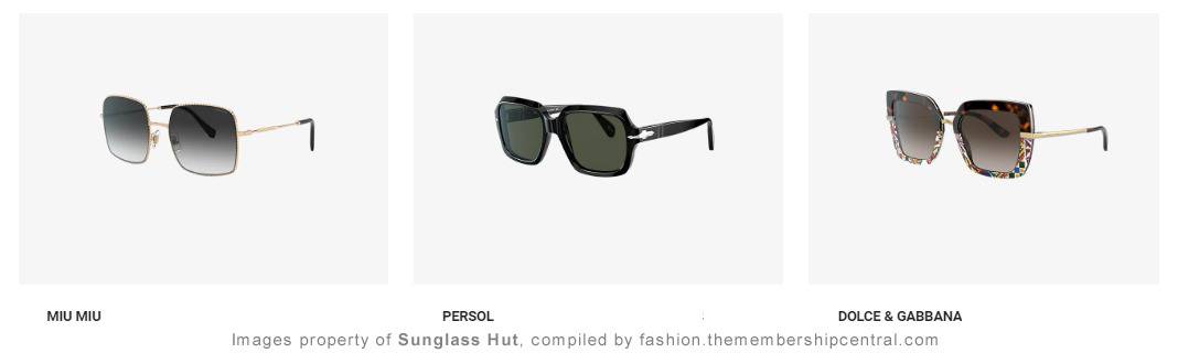 Sunglass Hut - Sunglasses - Miu Miu - Persol - Dolce & Gabbana