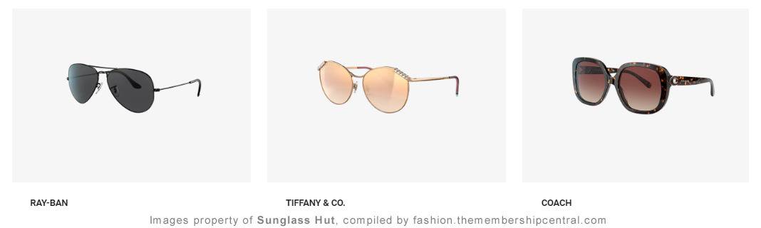 Sunglass Hut - Sunglasses - Ray-Ban - Tiffany & Co - Coach