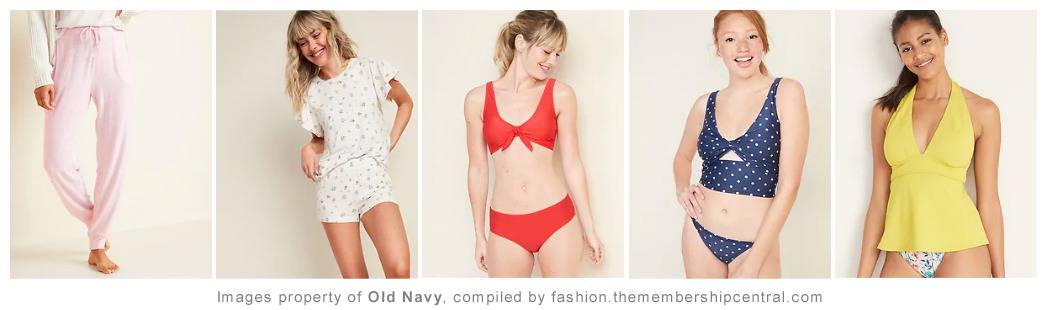 old navy loungewear, pajamas, lounge pants, lounge shirts, swimwear, bathing suits, bikinis