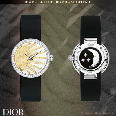 Dior Watch  La D de Dior Rose Celeste Steel Diamonds Decorated Mother Of Pearl Dial,  NEW