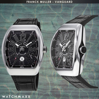 Franck Muller Vanguard Automatic Black Dial Leather