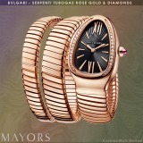 BVLGARI Serpenti Tubogas Rose Gold Diamonds Black Dial