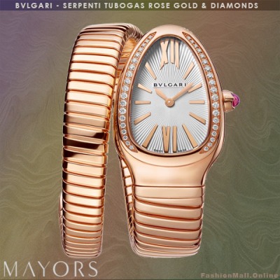 BVLGARI Serpenti Tubogas single spiral in rose gold and diamonds