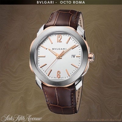 BVLGARI OCTO Roma Steel Rose Gold White Dial