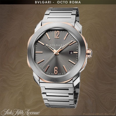 BVLGARI OCTO Roma Steel Rose Gold Anthracite