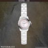 Ladies Chanel J12 XS white pink sapphires pink mother of pearl