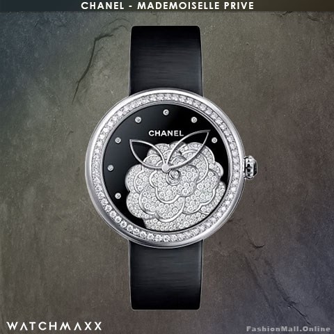 CHANEL Mademoiselle Prive White Gold Diamonds Bezel And Camellia Dial