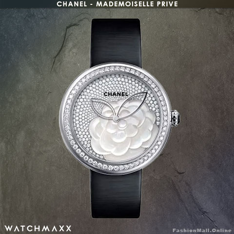 CHANEL Mademoiselle Prive White Gold Diamonds Pave and Pearl Marquetry