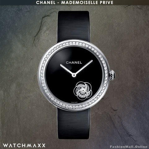 CHANEL Mademoiselle Prive White Gold Diamonds Whirling Camellia