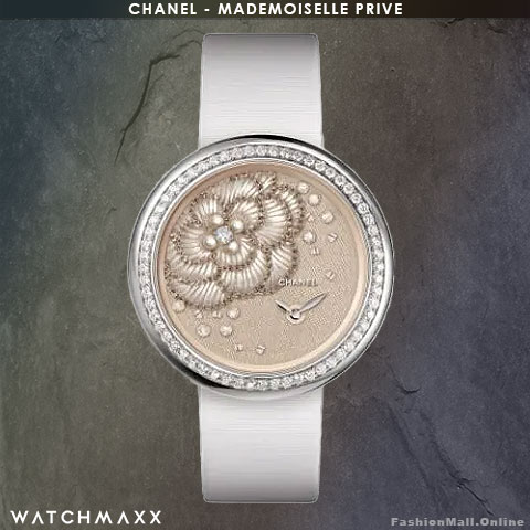 CHANEL Mademoiselle Prive White Gold Diamonds Beige Diamonds Pearls Camellia
