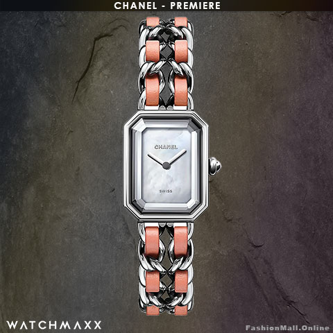 CHANEL Premiere steel leather chain mother of pearl dial