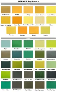 Hermes Bag Colors - Yellows & Greens