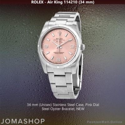 Rolex Air King 114210 34mm Steel Pink Dial Oyster Bracelet  NEW