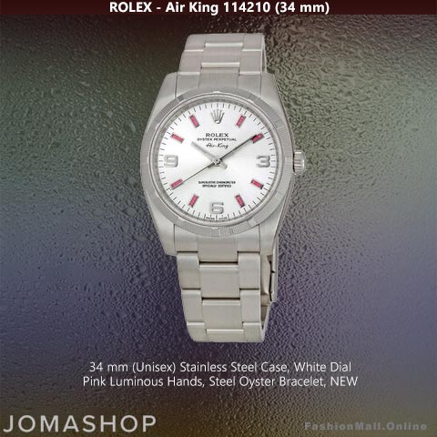 Rolex Air King 114210 34mm Steel White Dial Oyster Bracelet NEW