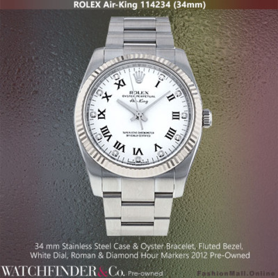 Rolex Air-King Steel Fluted Bezel White Dial Pre-Owned
