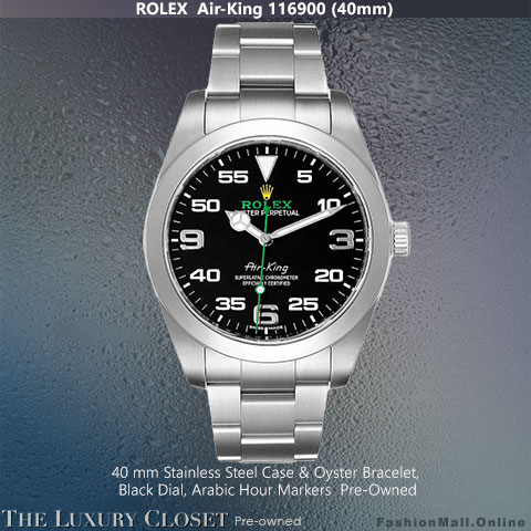 Rolex Air-King Stainless Steel Black Dial 116900 – Pre-Owned