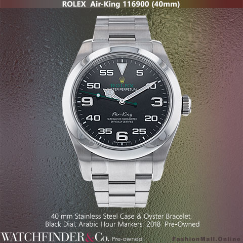 Rolex Air-King Stainless Steel Black Dial, 116900, Pre-Owned