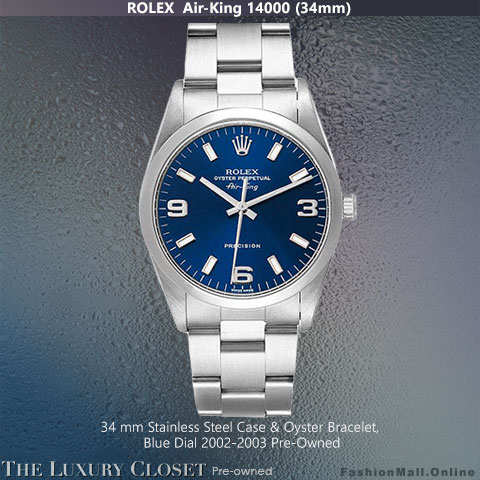 Rolex Air-King Stainless Steel Blue Dial – Pre-Owned