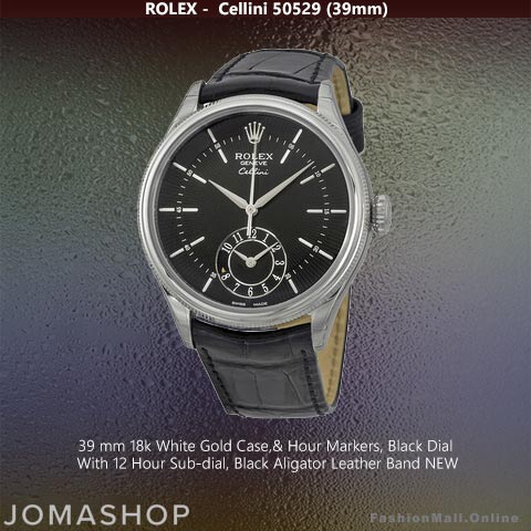 Rolex Cellini White Gold Black Dials Black Leather -NEW