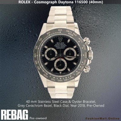 Rolex Daytona Steel Black Ceramic Bezel Black Dials, 116500 - Pre-Owned