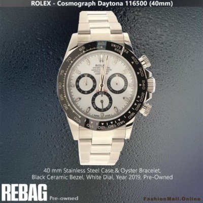 Rolex Daytona Steel Black Ceramic Bezel White Dials, 116500 - Pre-Owned