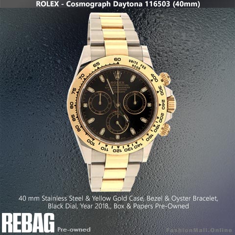 Rolex Daytona Steel Yellow Gold Black Dials, 116503 – Pre-Owned