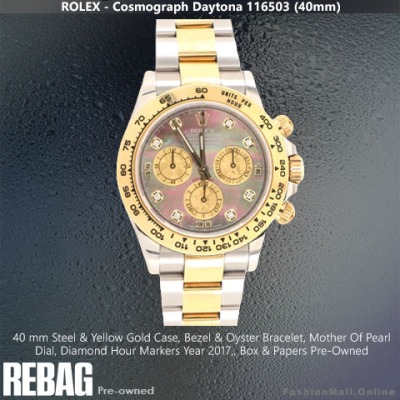 Rolex Daytona Steel Yellow Gold Mother Of Pearl & Diamonds 116503 - Pre-Owned