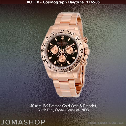 Rolex Cosmograph Daytona Everose Gold & Black Sub-Dials 116505 – NEW