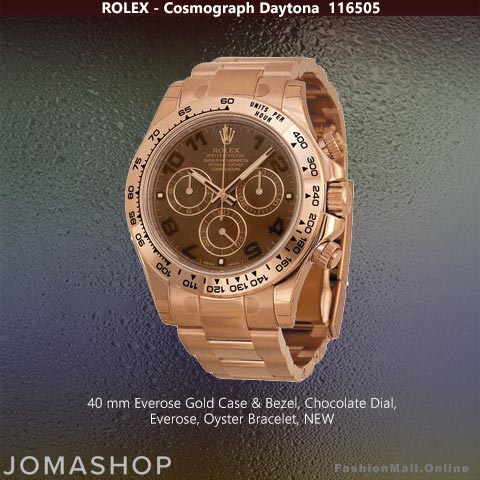 Rolex Cosmograph Daytona 116505, Everose Gold, Chocolate Dial, NEW
