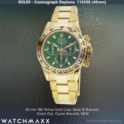 Rolex Cosmograph Daytona Yellow Gold Green Dials – NEW