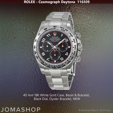 Rolex Cosmograph Daytona White Gold Black Dial 116509 – NEW