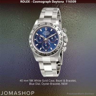 Rolex Cosmograph Daytona White Gold Blue Dial, 116509 - NEW