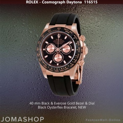 Rolex Daytona Everose Gold Black Dial & Oysterflex Band 116515 - NEW