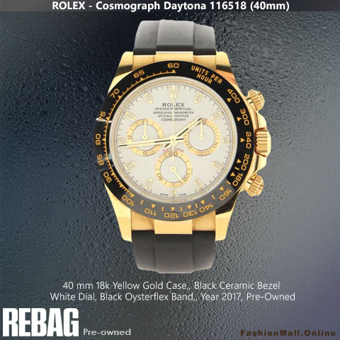 Rolex Daytona Yellow Gold Ceramic Bezel White Dials Oysterflex Band, 116518 – Pre-Owned