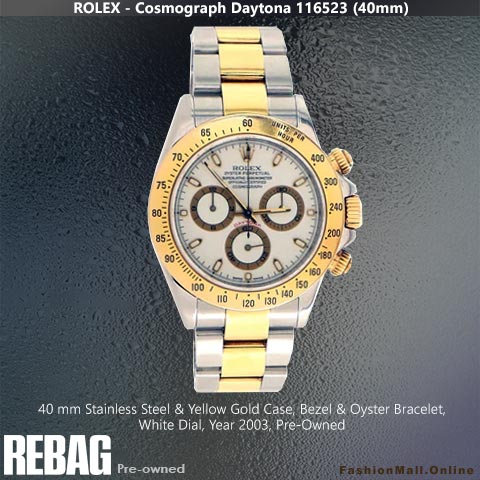 Rolex Daytona Steel Yellow Gold White Dials, 116523 – Pre-Owned