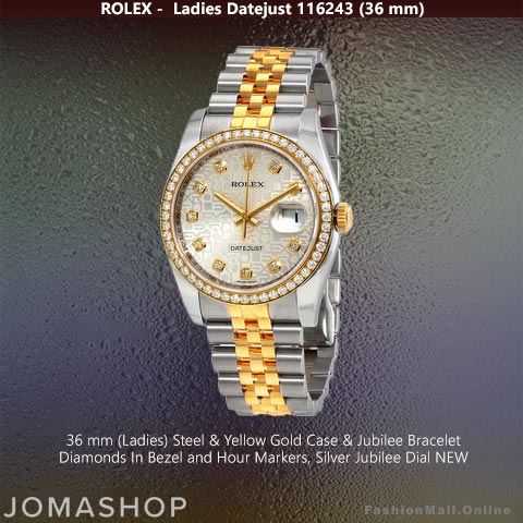 Ladies Rolex Datejust Stainless Steel & Diamonds Silver Jubilee Dial, NEW