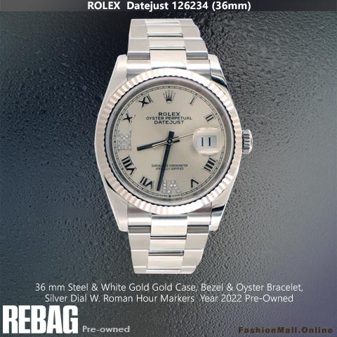 Rolex Datejust Steel & White Gold Silver Dial, Pre-Owned