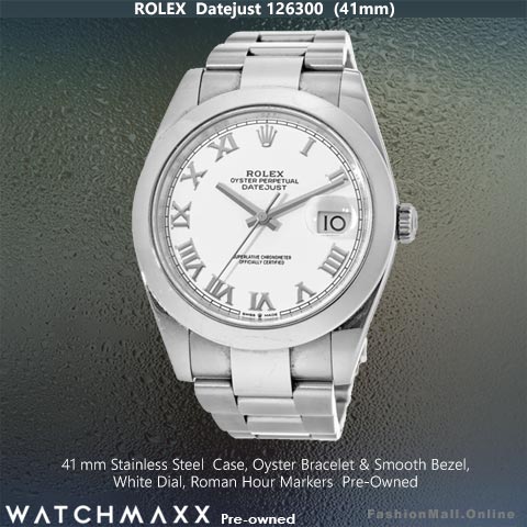 Rolex Datejust 41mm Steel White Dial 126300, Pre-Owned