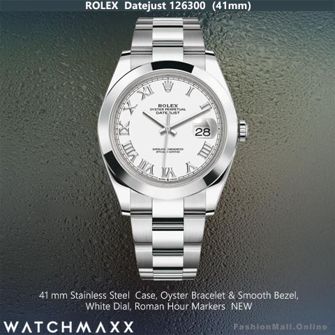 Rolex Datejust 41mm Steel White Dial 126300, NEW