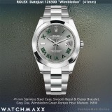 Rolex Datejust Steel Grey Dial Wimbledon Markers, NEW