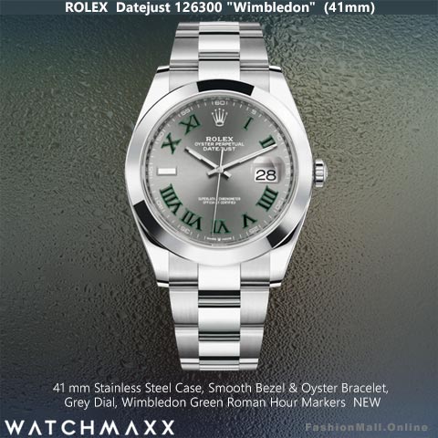 Rolex Datejust Steel Grey Dial Wimbledon Markers, NEW