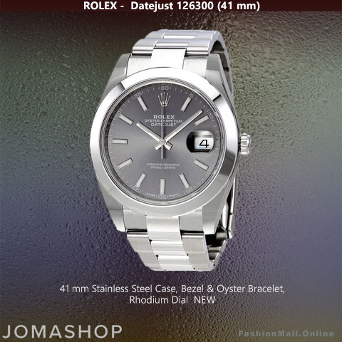 Men’s Rolex Datejust Steel Rhodium Dial 126300, NEW