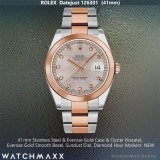 Rolex Datejust Steel Rose Gold Sundust Dial, NEW