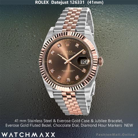 Rolex Datejust Steel & Rose Gold Jubilee Chocolate Dial, NEW