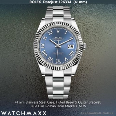 Rolex Datejust 126334 Steel Oyster Blue Dial, NEW