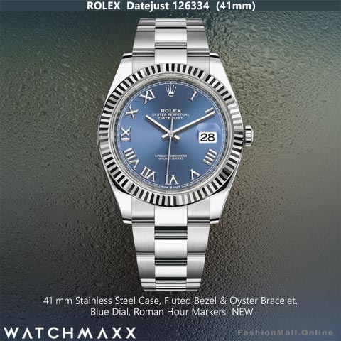 Rolex Datejust 126334 Steel Oyster Blue Dial, NEW