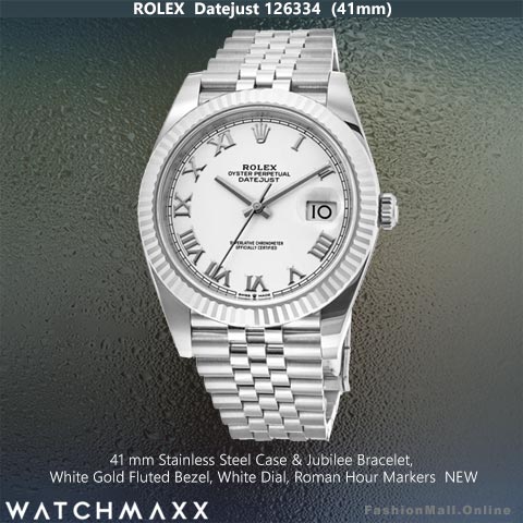 Rolex Datejust Stainless Steel Jubilee White Dial 126334, NEW