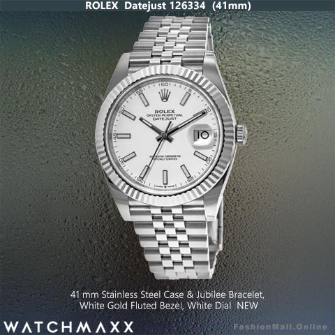 Rolex Datejust Steel Jubilee White Dial 126334, NEW