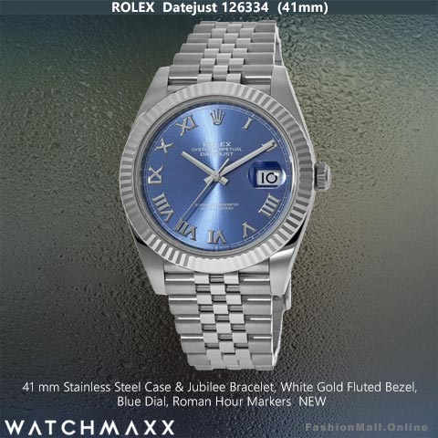 Rolex Datejust 126334 Steel Jubilee Blue Dial, NEW